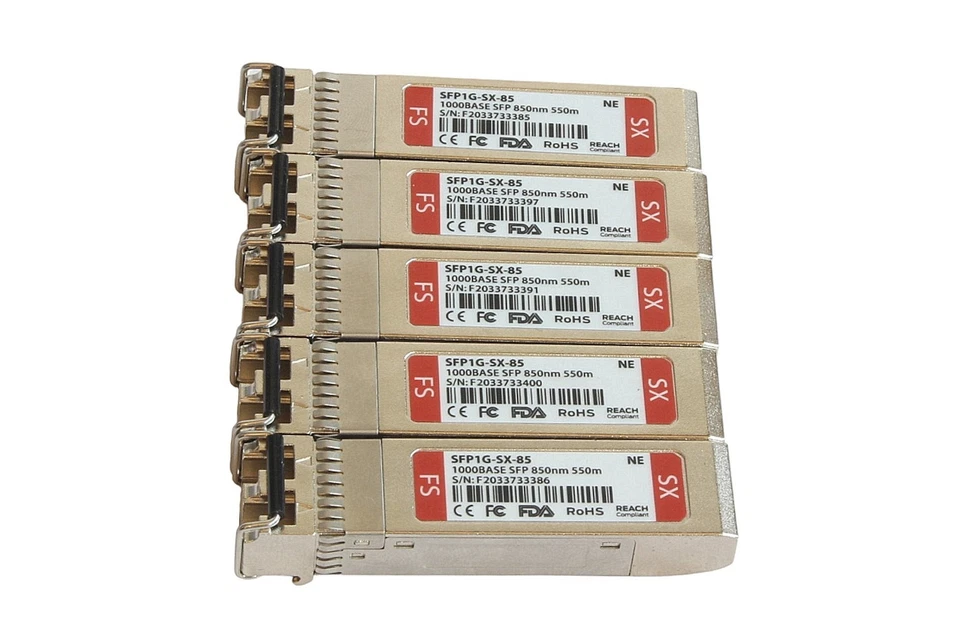 5x SFP Transceiver Modul DOM 1000BASE-SX SFP 850nm 550m LC MMF für FS Switches