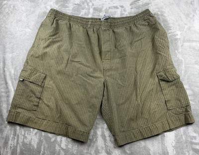 Bugle Boy Shorts Men's XXL Authentics Cargo Elastic Waist Plaid Cotton Pocket