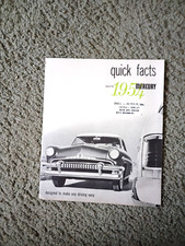 Original 1954 Mercury "Quick Facts" Sales Brochure/ Booklet
