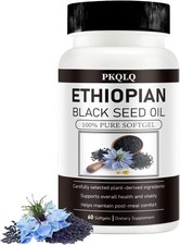 new pack Ethiopian Black Seed Oil Softgels 4.64 Thymoquinone  Non-Gmo, 60 pcs