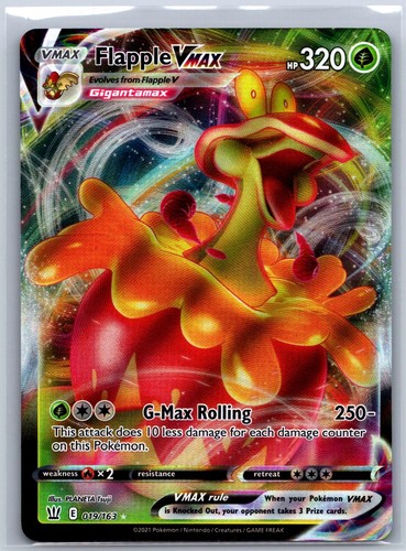 Flapple VMAX 019/163 Holo Ultra Rare Battle Styles Pokemon Near Mint