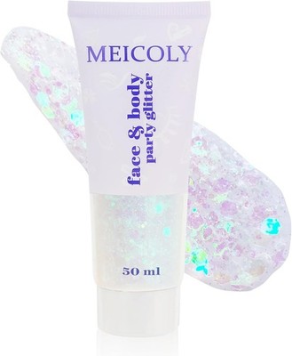 MEICOLY Clear White Body Glitter Gel 50ml for Rave Festival Concerts