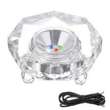 Crystal LED Light Base, 1 Set 2.99" Dia Octagon Lights Display Pedestals