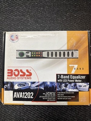 Boss AVA1202 7 Band Car Equalizer w/ LED Power Meter EQ X-Bass RCA Inputs