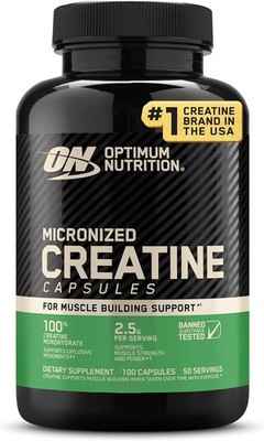 Optimum Nutrition Creatine 2500, 2.5g Monohydrate Muscle Strength, 100 Capsules