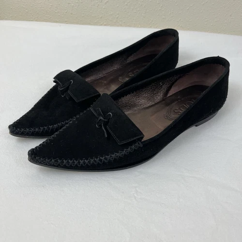 TOD’S Mocassini Tod's Jackie scamosciati mocassini piatti a punta donna taglia 5 neri slip on