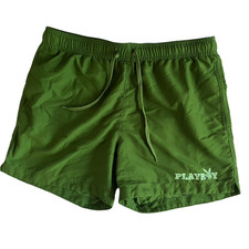 Playboy by Pacsun Men's Size M Green Swim Trunks Logo Playboy Bunny Drawstring