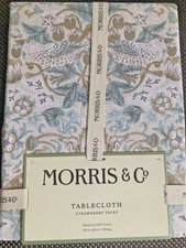 MORRIS & Co Strawberry Thief Floral 60 x 84" Cotton Tablecloth -- NWT