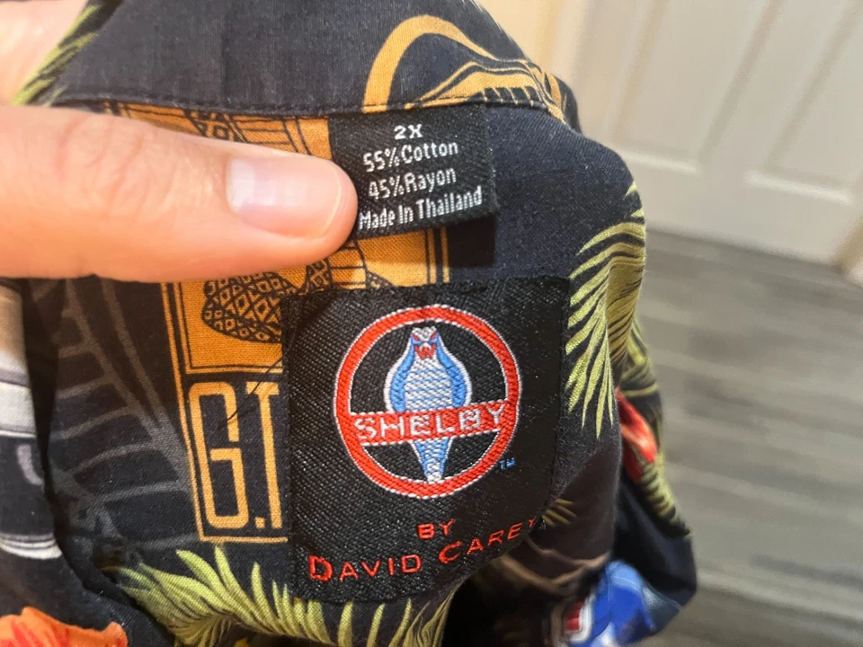 David Carey Men's Shelby Cobra Hawaiian GT 500 Shirt XXL 2XL Car Classic Mustang - Image 3 of 4