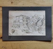 Pianoro Degli Anni '60 Bologna, Disegno A Matita Originale - 20x13cm Totale