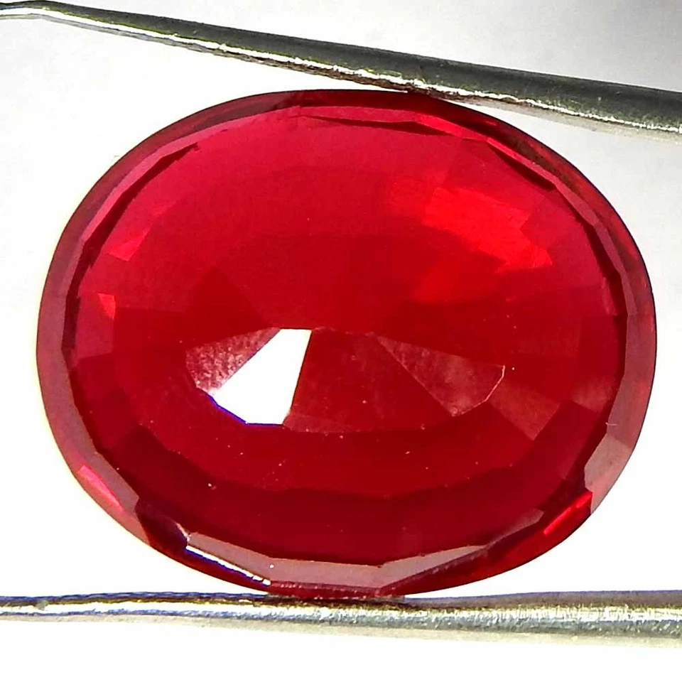 32.75CtsNatural 20x16x9 Imitation Ruby Oval Cut Cabochon Loose Gemstones - Image 3 of 3