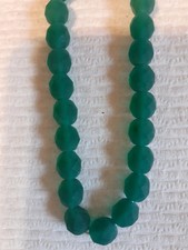 FROSTED GREEN GLASS CZECH 8MM ROUND FACETED 25 BEADS