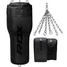 RDX Angle Heavy Punching Bag with Mitts, Maya Hide Leather for Boxing Training