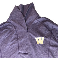 Cutter and Buck University of Washington Huskies UW Pullover 1/4 Zip. Purple. L