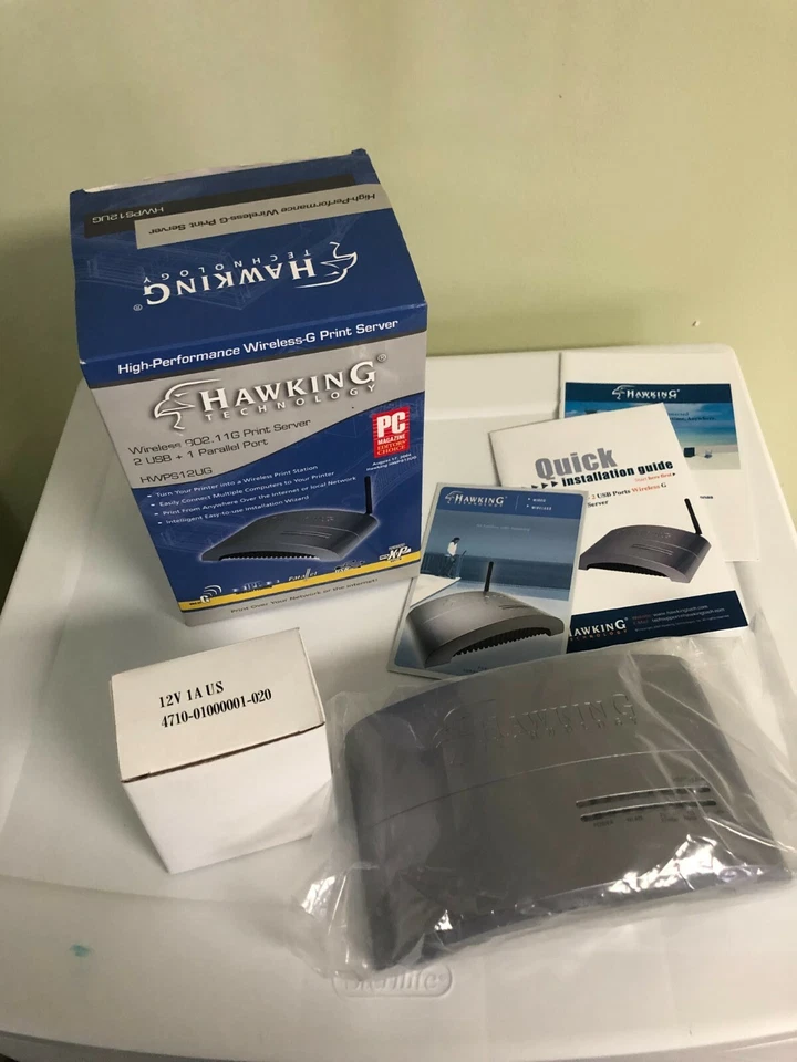 Hawking HWPS12UG Wireless G Print Server - 2 USB/1 Parallel Ports 802.11g (New) - Image 2 of 2