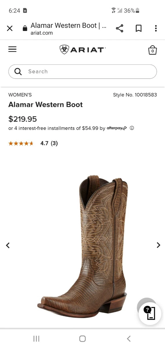 Ariat Alamar Women Boots Leather 7.5D Chocolate Lizard Print eBay
