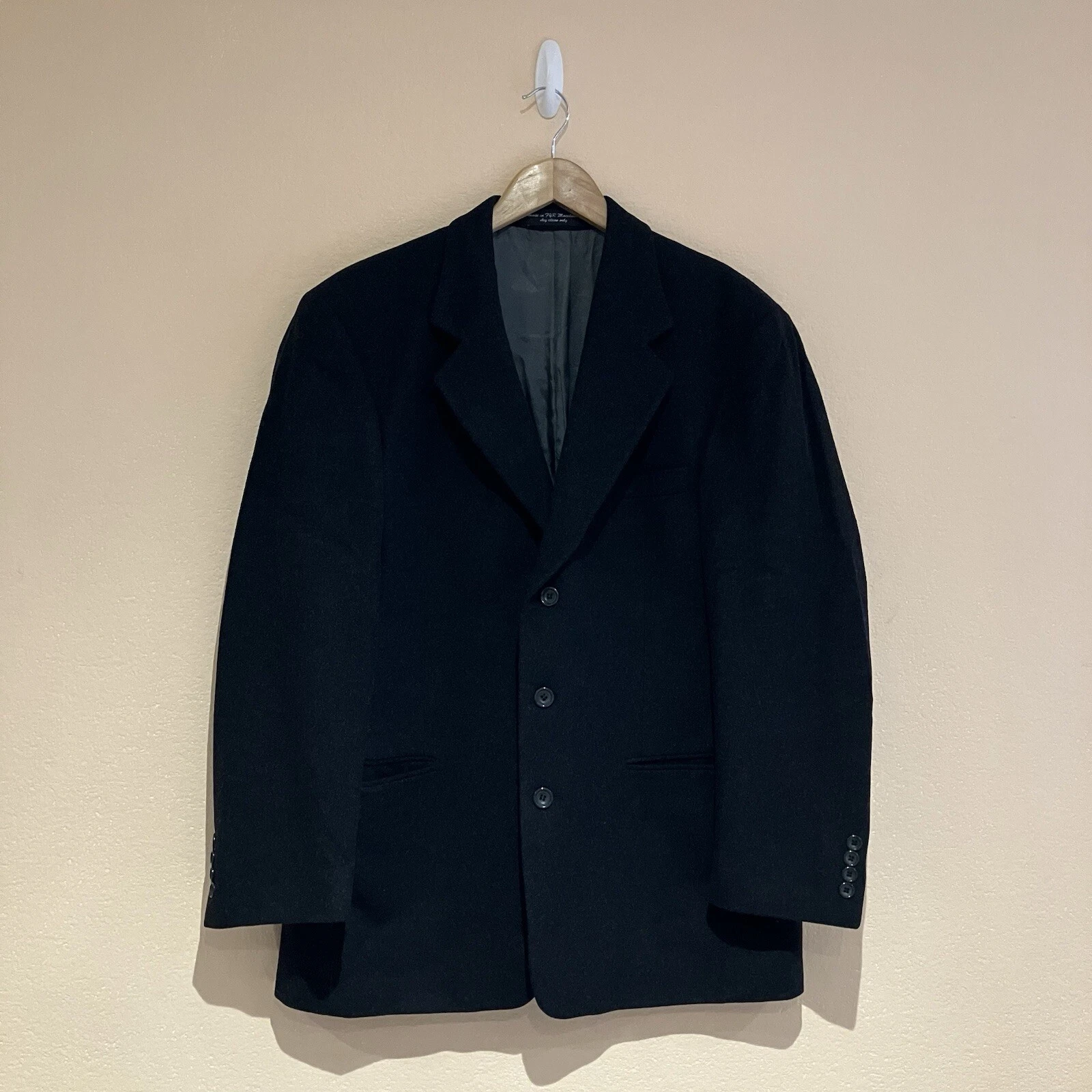Gianfranco Ruffini Mens Cashmere Wool Blend Dark Grey Blazer Jacket Size Large