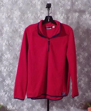 LL Bean Vintage 90s Fleece 1990s Ladies Red Warm Walking Hiking Size Large
