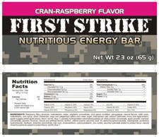 First Strike Bars CranRaspberry, Full Size [2.3 oz.] - 6, 12, 24 and 48 Packs!