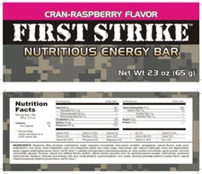 First Strike Bars CranRaspberry, Full Size [2.3 oz.] - 6, 12, 24 and 48 Packs!