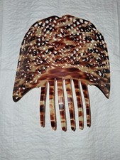 Large Celluloid Spanish Mantilla Hair Comb Vintage Faux Tortoise Shell