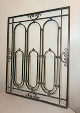 antique ornate archicetural salvage bronze bank wall panel teller window