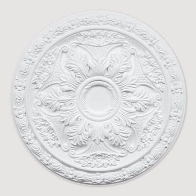Deckenrosette Polyurethanharz - hochwertige Deko ''Lavish Lotus'' Durchmesser 50 cm