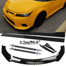 Front Bumper Lip Spoiler Side Skirts Rear Lip Glossy Black For 11-13 Scion TC
