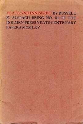 Alspach, Russell K  YEATS'S AND INNISFREE 1965 Paperback BOOK
