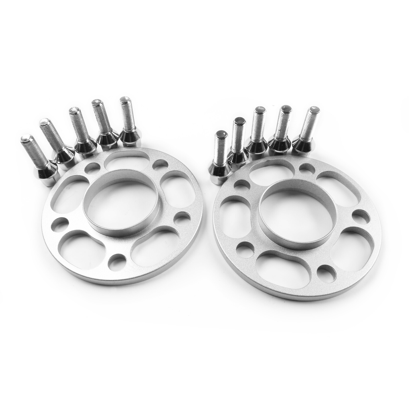 12MM Hubcentric Wheel Spacers+Silver Tapered Bolts For Audi 5x112 66.5
