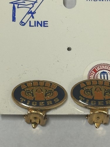 Auburn Tigers Earrings AU vintage clip on nos - Picture 8 of 10