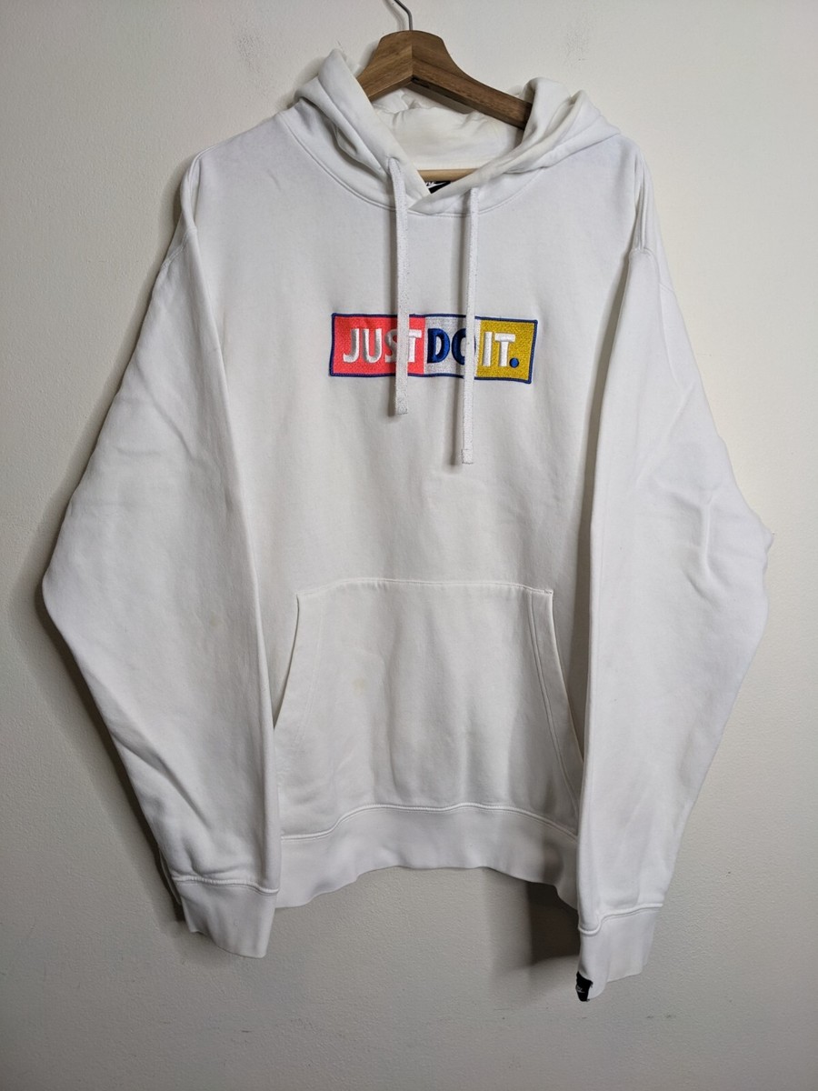 Nike Hoodie Mens XL Extra Large White Just Do It JDI Pullover