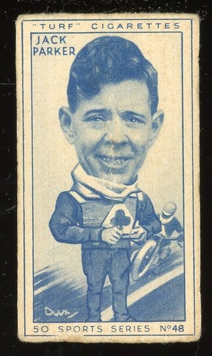 1949 Carreras Turf Zigaretten Sport Serie Autorennen #48 Jack Parker GD - Bild 1 von 2