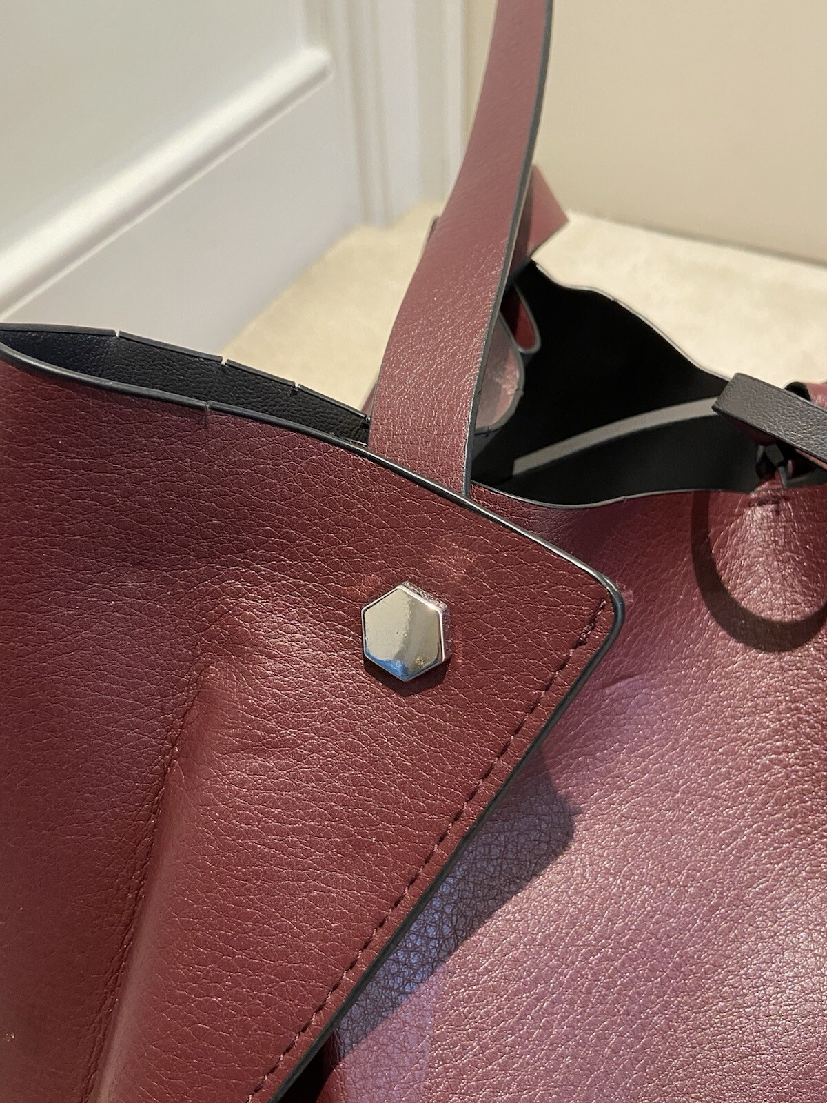 Zara Basic Collection Reversible Tote Handbag Gre… - image 17