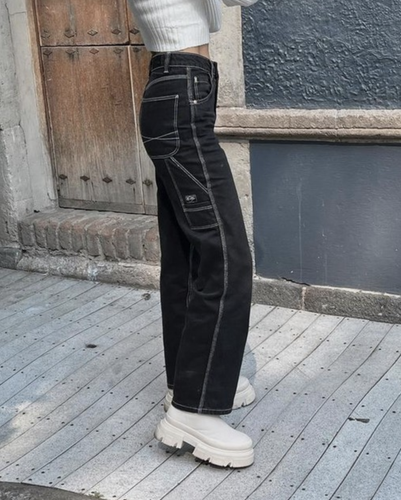 BERSHKA NEW WOMAN SS22 BLACK TWILL 