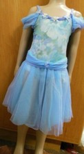 Dance Floral Ballet Dress Chiffon Skirt sleeves print Bodice girls small