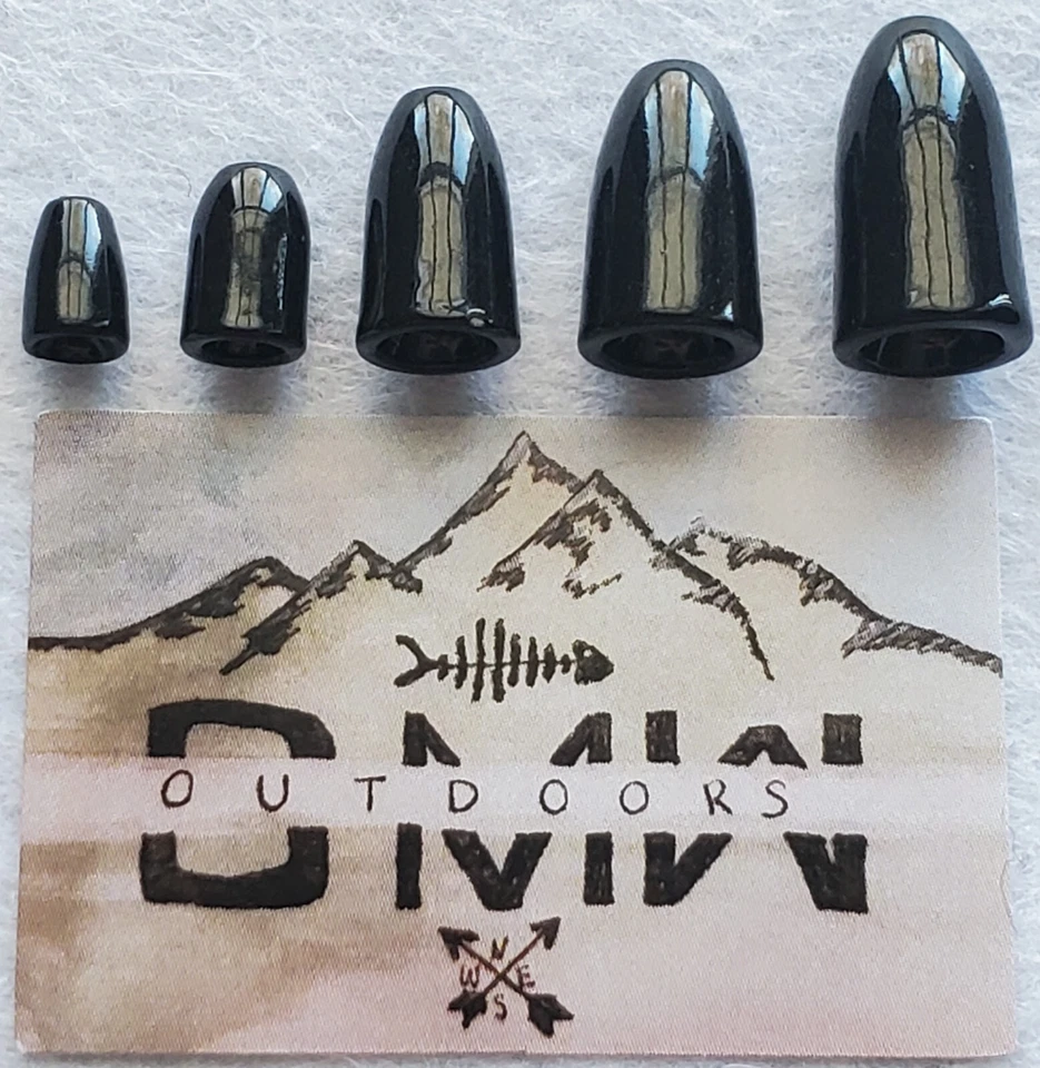 Tungsten BLACK Worm Weights 1/4 ounce (7.2g) 10pk, Bullet Weights - Image 3 of 4