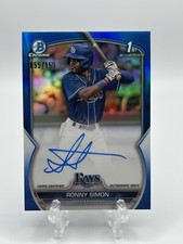 2023 Bowman Chrome Ronny Simon Prospect Autograph Blue Refractor Auto /150 Rays
