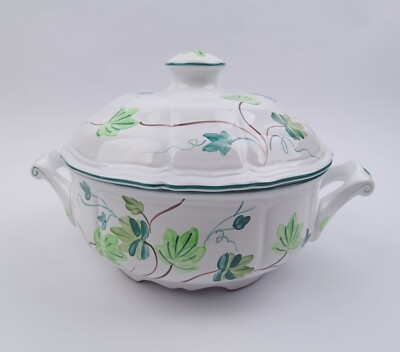 Herend Village Pottery Ivy Efeu grün Terrine fasst 2 Liter Keramik Ungarn