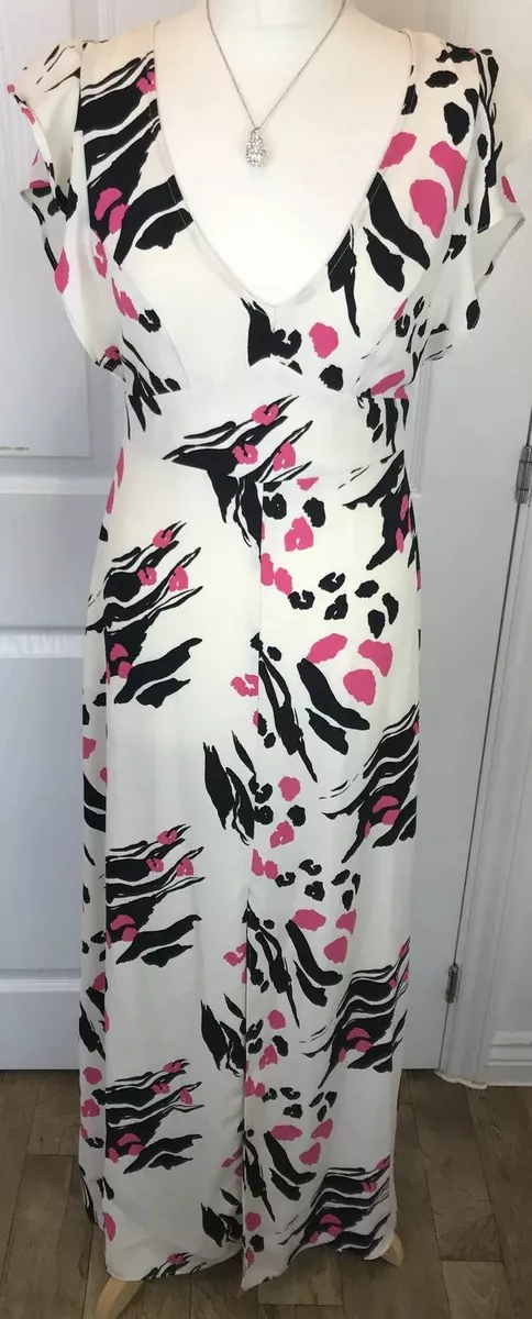 Pink zebra shop print maxi dress