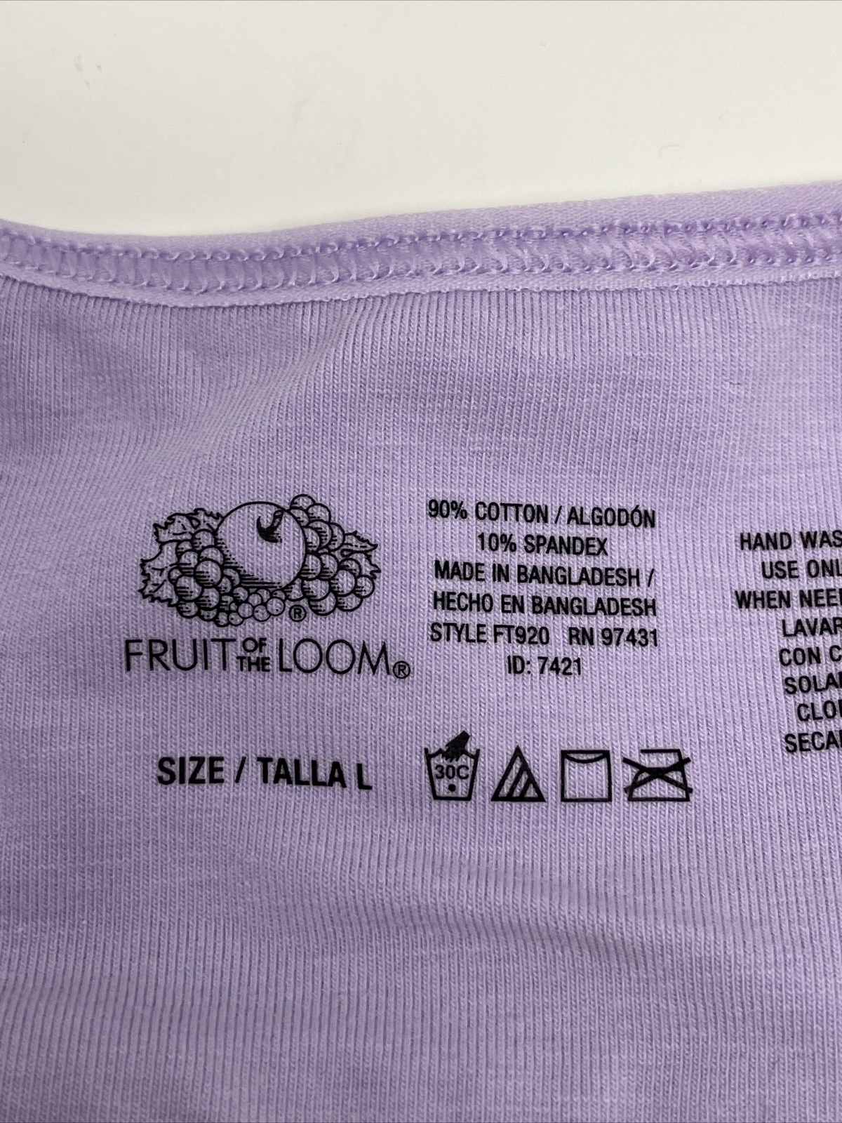 Fruit of the Loom Women's L Cotton Stretch Extreme Comfort Bra FT920