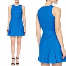 Derek Lam 10 Crosby sleeveless side pleated crepe twill dress size 8