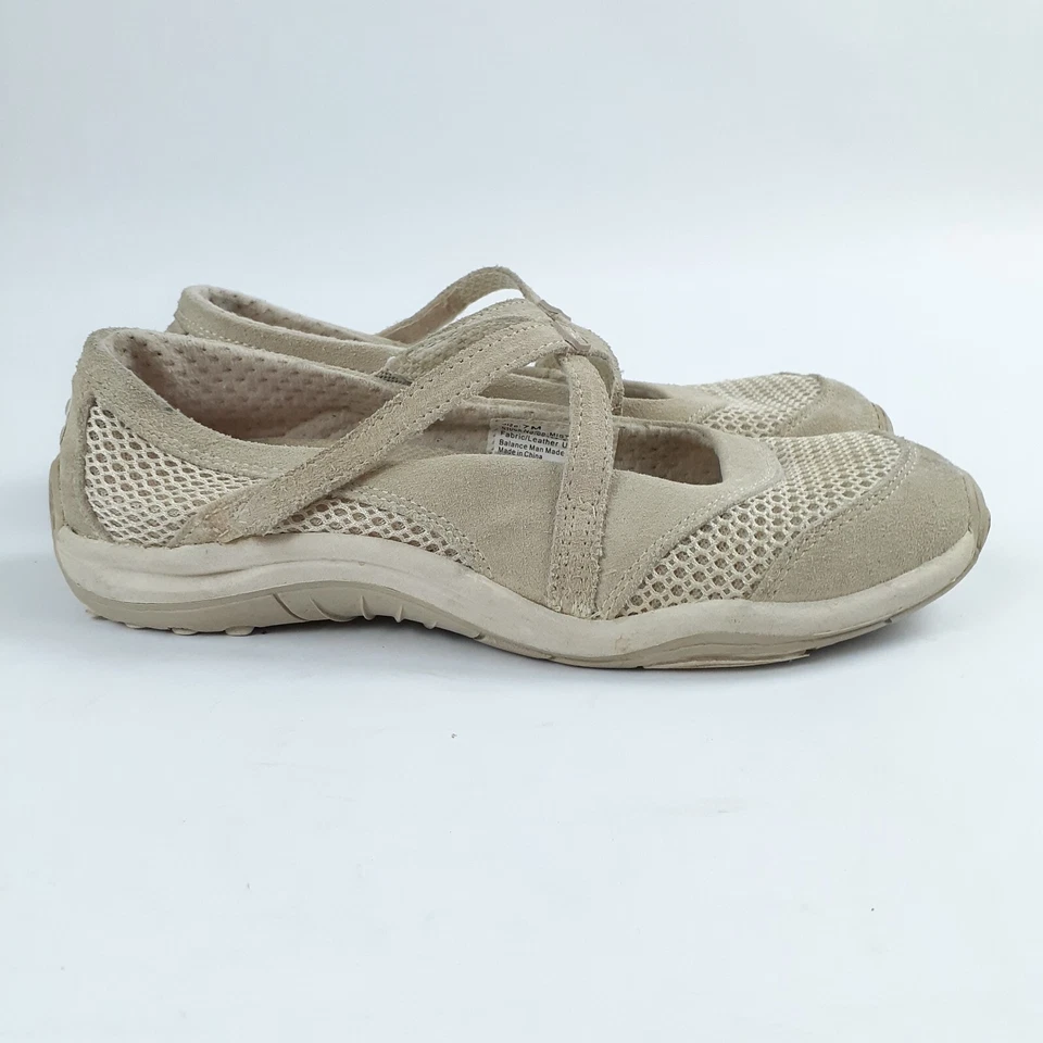 Naturalizer Zapatos Mujer 7 Deporte Mary Jane Beige Gamuza Playa Caminar Motociclista Foto 4 de 4