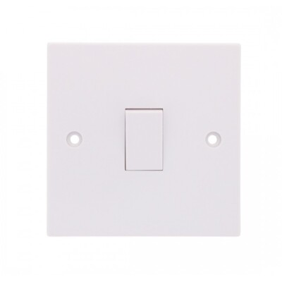 1 Gang Zwischenschalterplatte weiß modern Drucktaster Lichtschalter 10A NEU
