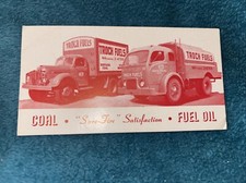 Vintage TROCH COAL FUEL OIL CHICAGO Advertisement Card SURE FIRE SATISFACTION WW