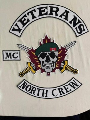 Veterans North Crew MC embroidery  Iron On Patch FREE SHIPPING 