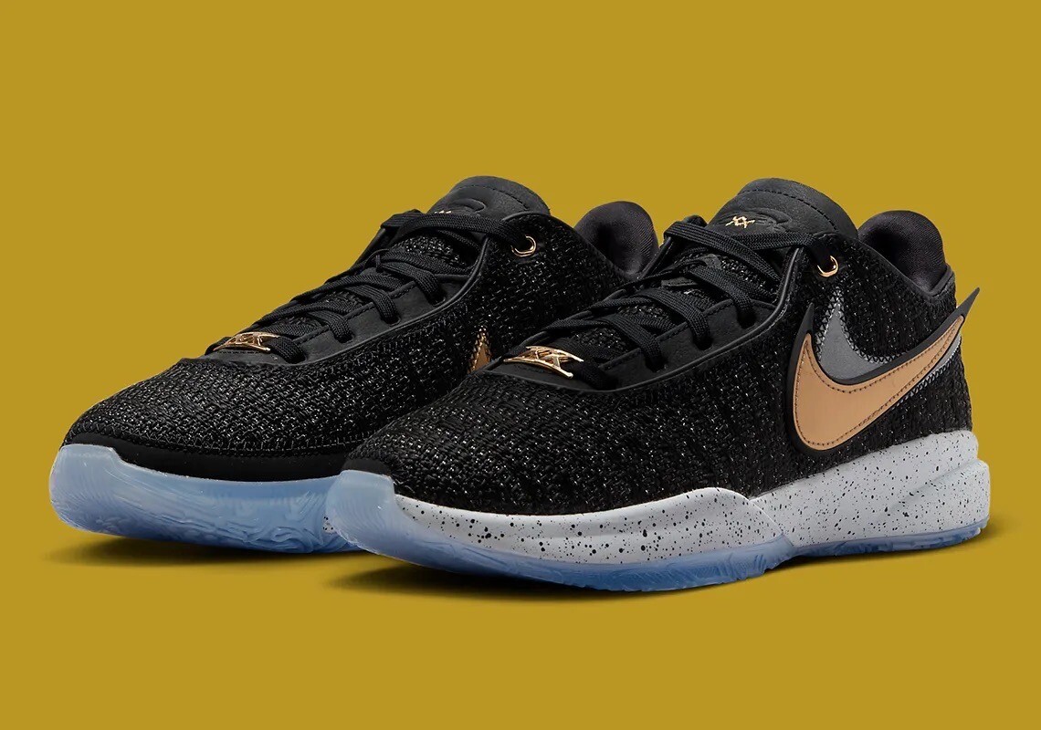 Nike LeBron 20 EP “Black/llic Gold” Nike LeBron 20 Black Metallic Gold White Basketball Sneaker