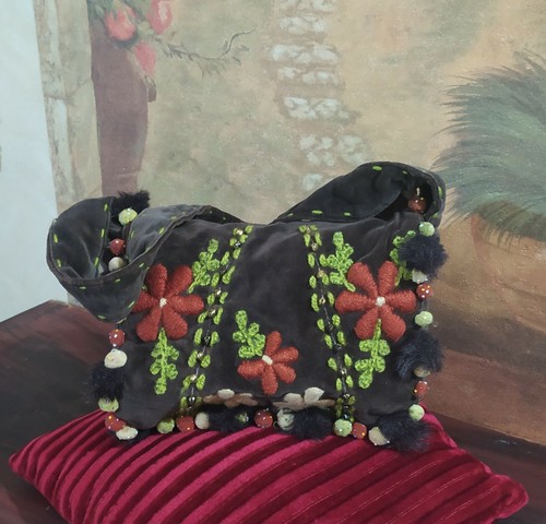 Borsa a spalla Donna CARPISA Velluto Marrone con ricami e perline Usato  Ottimo | eBay
