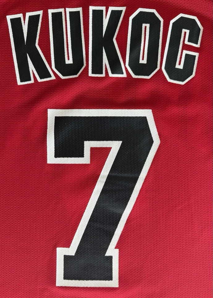 VINTAGE TONI KUKOC JERSEY CHICAGO BULLS CHAMPION RED NBA 52 XXL RARE SIZE - Image 4 of 4