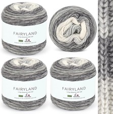 Aeelike 400g Farbverlaufsgarn Baumwolle zum Stricken, 245m Super leichte